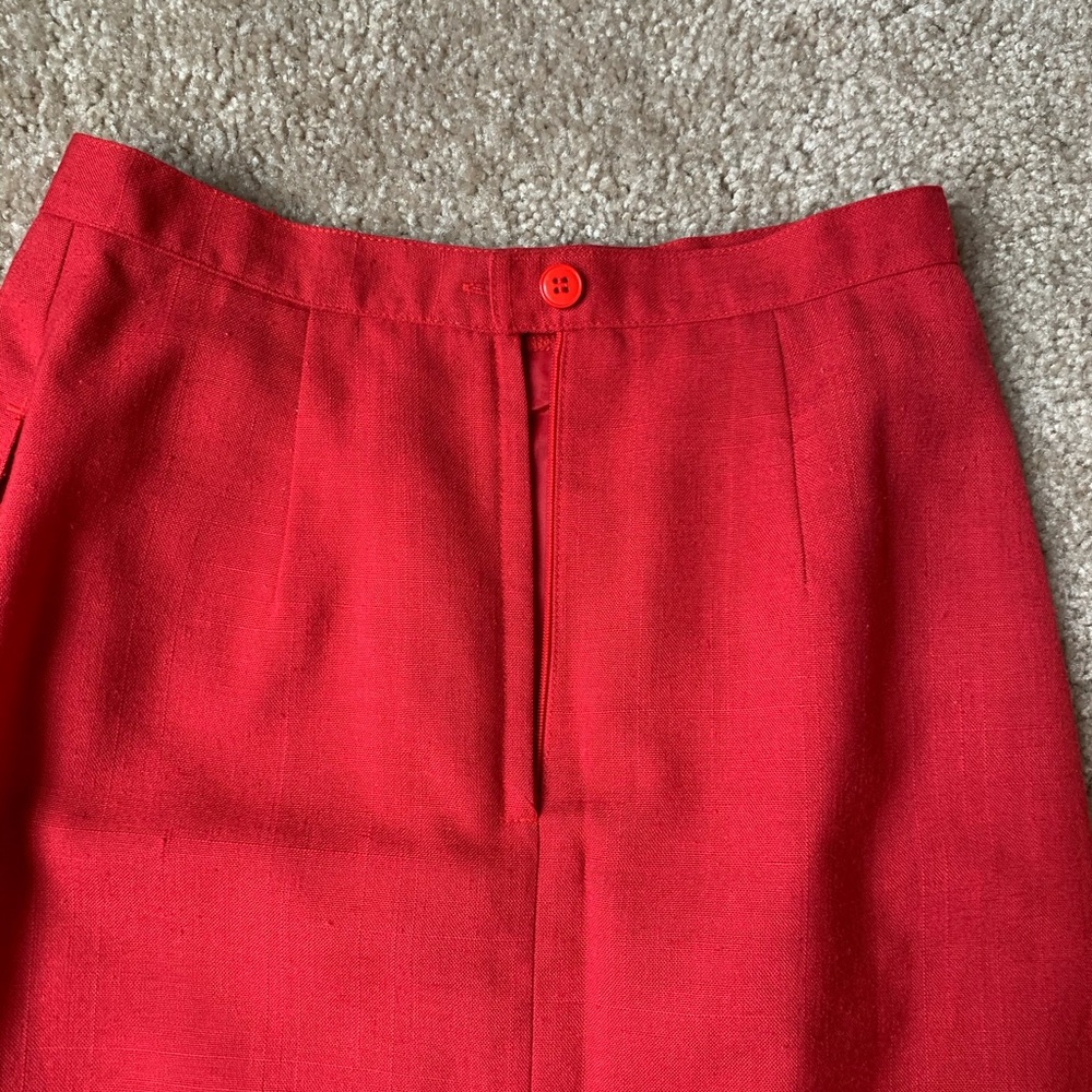 Vintage Retro Red Pencil Skirt - Picture 4 of 6
